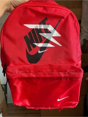 Nike Red Backpack with Black and White Logo